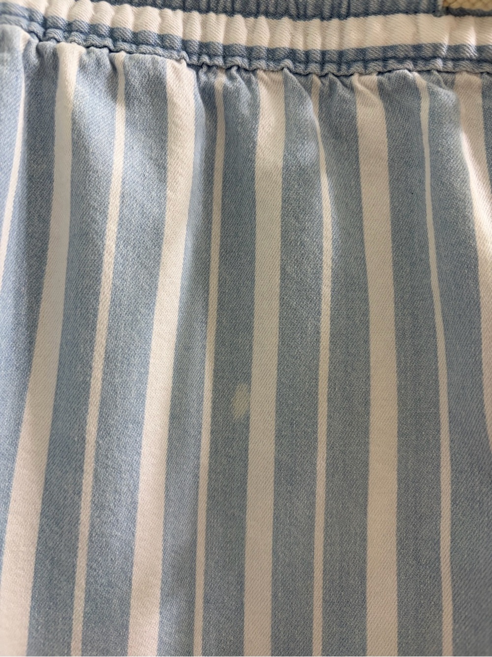 aerie Blue & White Striped Chambray Drawstring Beach Shorts L Coastal Casual - Picture 6 of 7